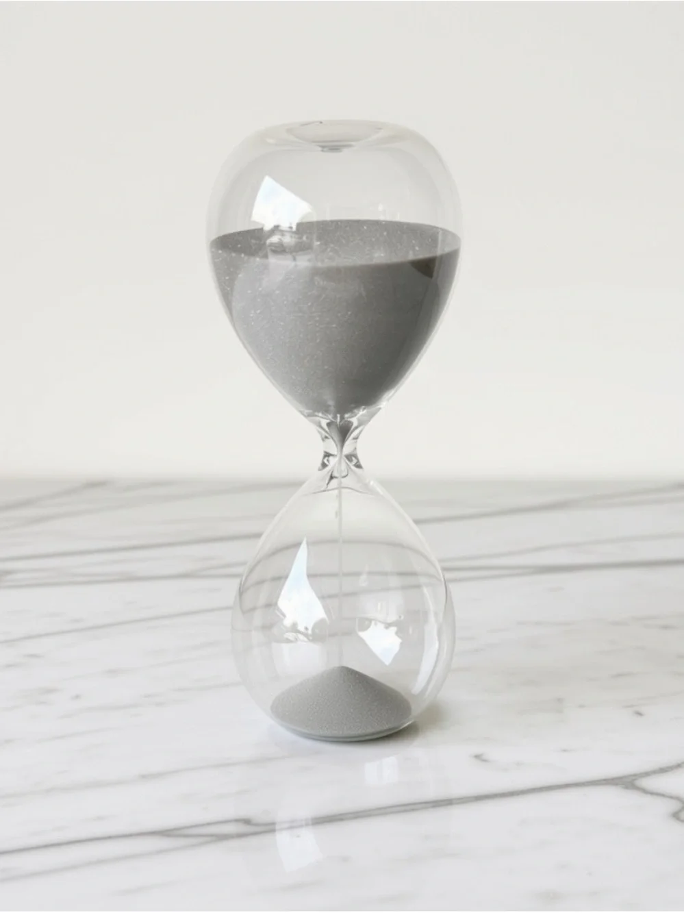 Glass Hourglass with Gray Sand